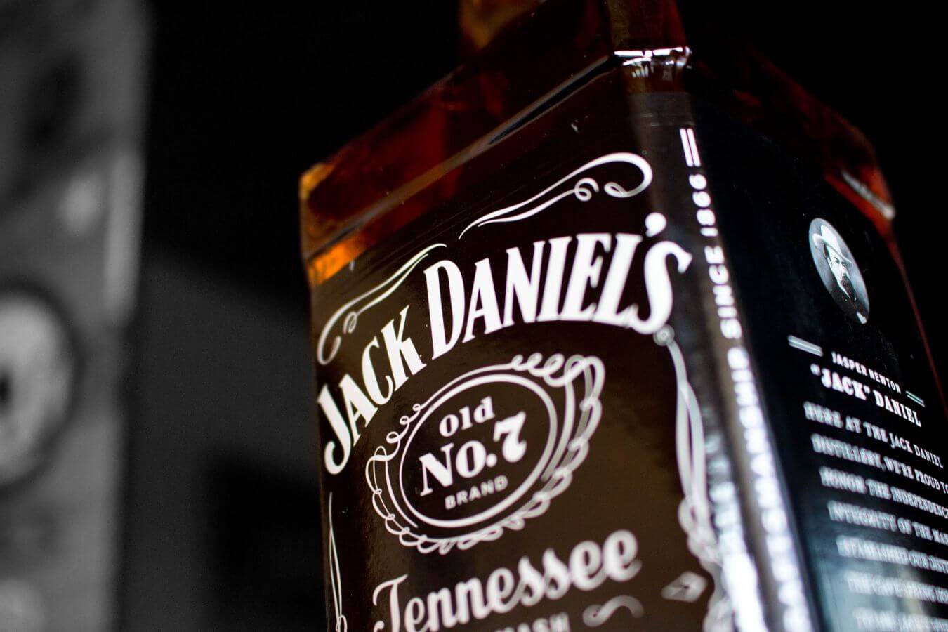 A Jack Daniels bottle close up