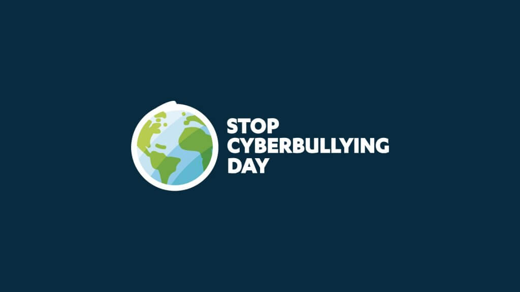 a graphic of the world next to the words 'stop cyberbullying day'