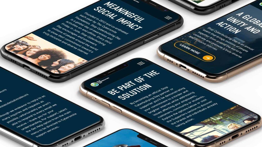 Cybersmile website displayed on mobile