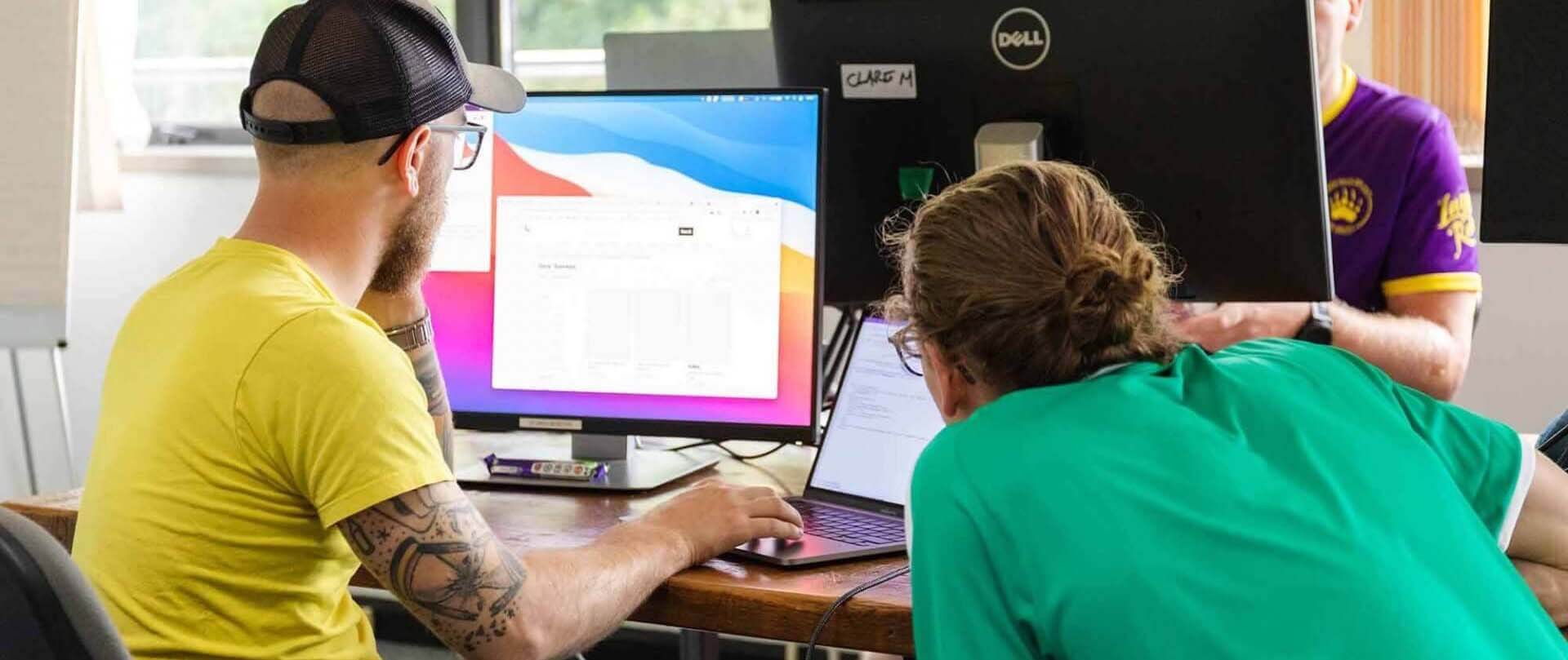 Organic SEO team working on desktop