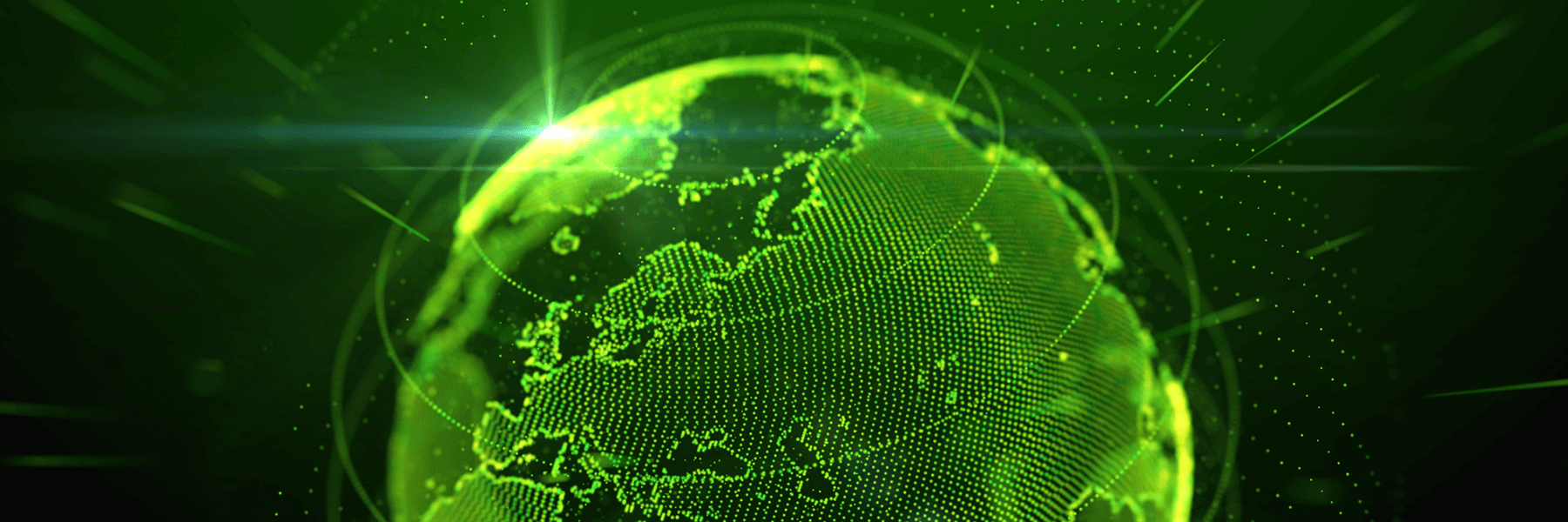 Planet earth in green and in technology format