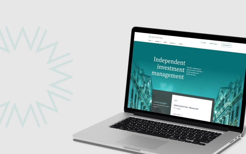 Waverton homepage website displayed on desktop