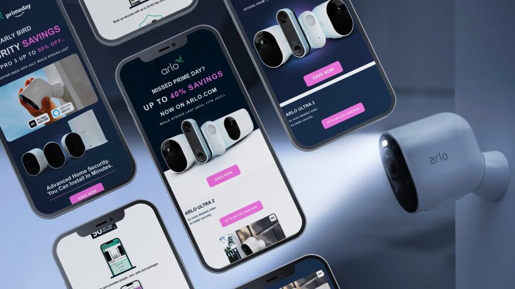 Arlo's Amazon Prime Day campaign displayed on mobile