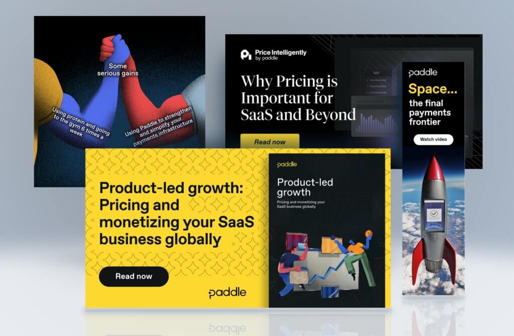 Paddle's paid ads displayed on desktop
