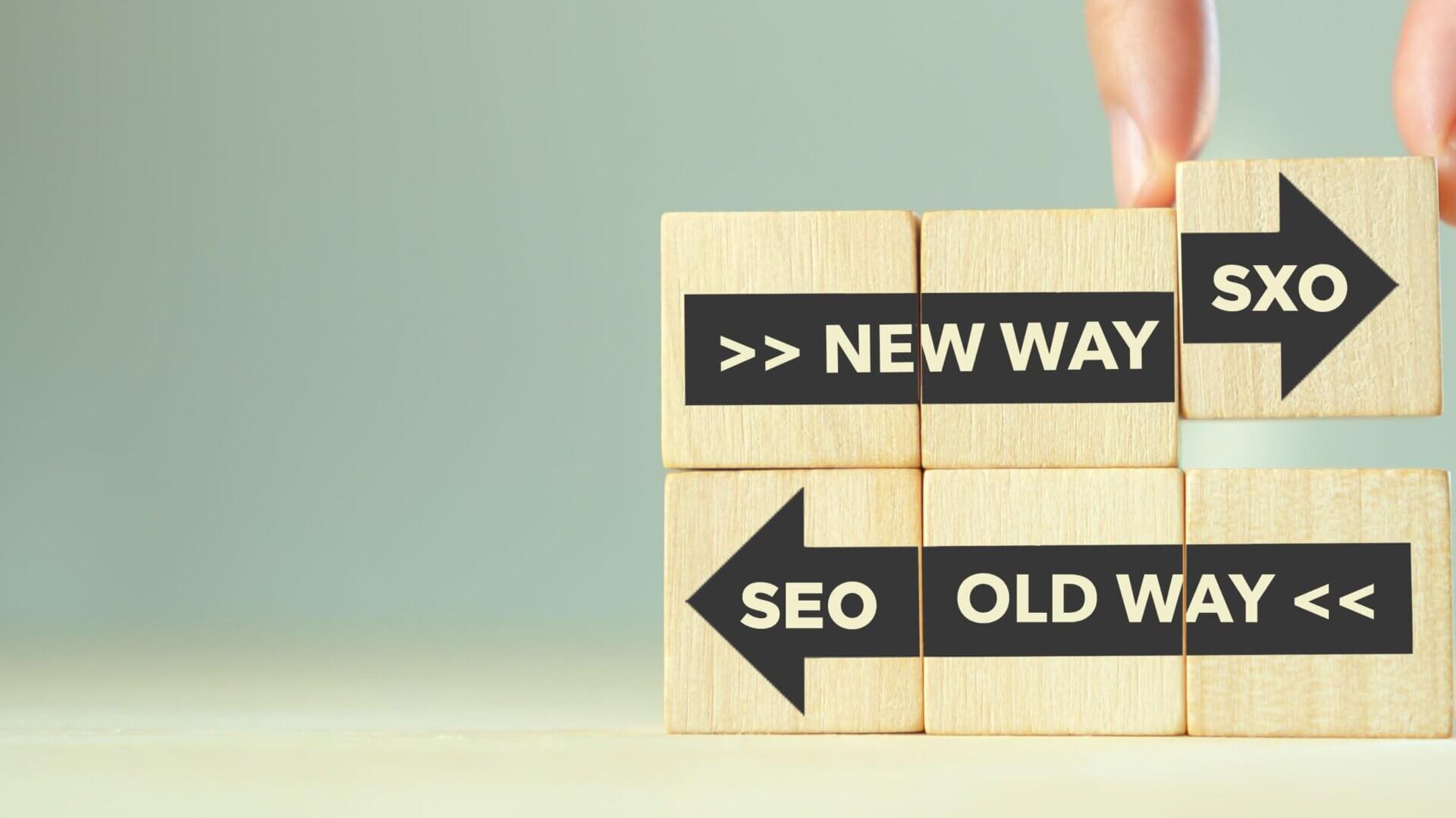 Business: New vs old approach. Company resolution, improvement, change management, disruption, survival, transformation. Holding SXO for new way.